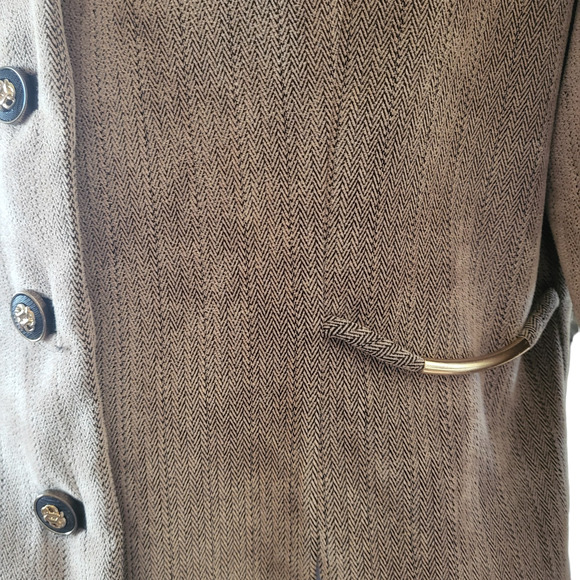 Vintage Perceptions Petite Size 10P Women's Tan Herringbone Dress Jacket - Picture 4 of 8